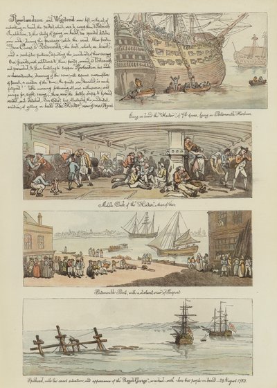 ローランドソンのポスト長椅子でのツアー、1782年（クロモリト） 作： Thomas Rowlandson
